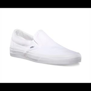 White slip on vans BRAND NEW SIZE 8.5 women